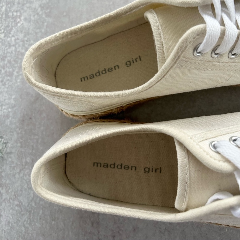 Steve Madden Girl Ariaa Flatform Espadrille Sneakers in Off White, 7.5 - Picture 2 of 9